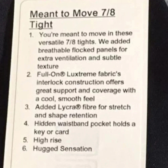 Lululemon Meant To Move 7/8 Tight Leggings in Black Cherry Flocked Floral Size 4 - Picture 10 of 11